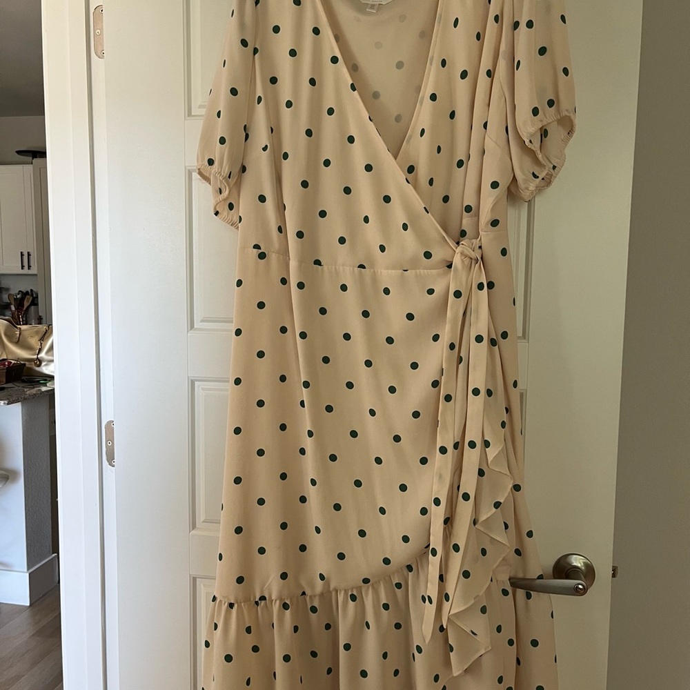 Gorgeous dress Cream and Jade colors runs a little big